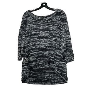 Eileen Fisher Brushstroke Textured Knit Cotton Pullover Sweater Size Large